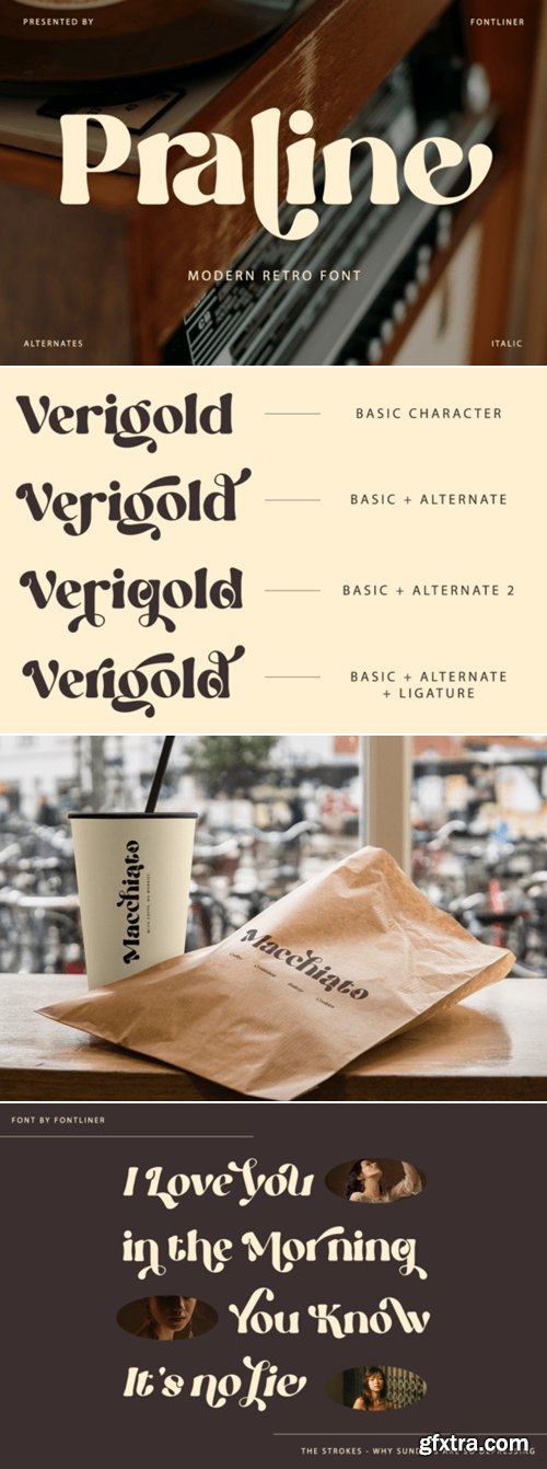 CreativeMarket - Praline - Modern Retro Font 291389422