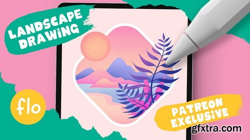 Art with Flo - Stylized Sunset Landscape
