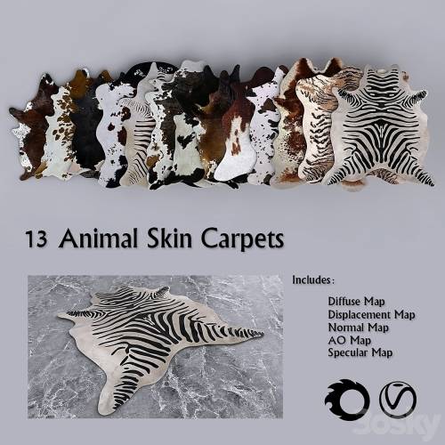 '3dsky Pro - 13 PBR Animal Skin Carpets'
