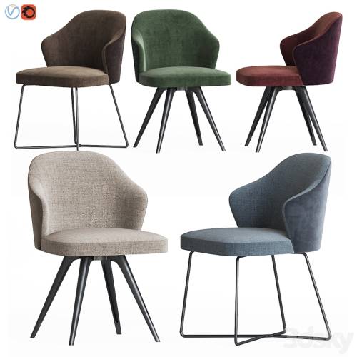 '3dsky Pro - Leslie Dining Chair Set Minotti'