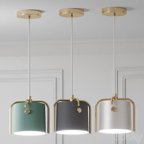 '3dsky Pro - Nordic Drum Shade Pendant Lamp Gray-Green-White' '3dsky Pro - Nordic Drum Shade Pendant Lamp Gray-Green-White'