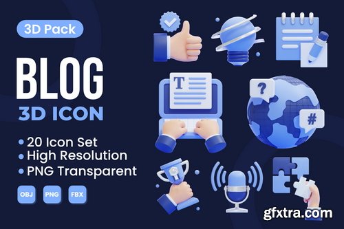 IconScout - BLOG 3D Icon Pack