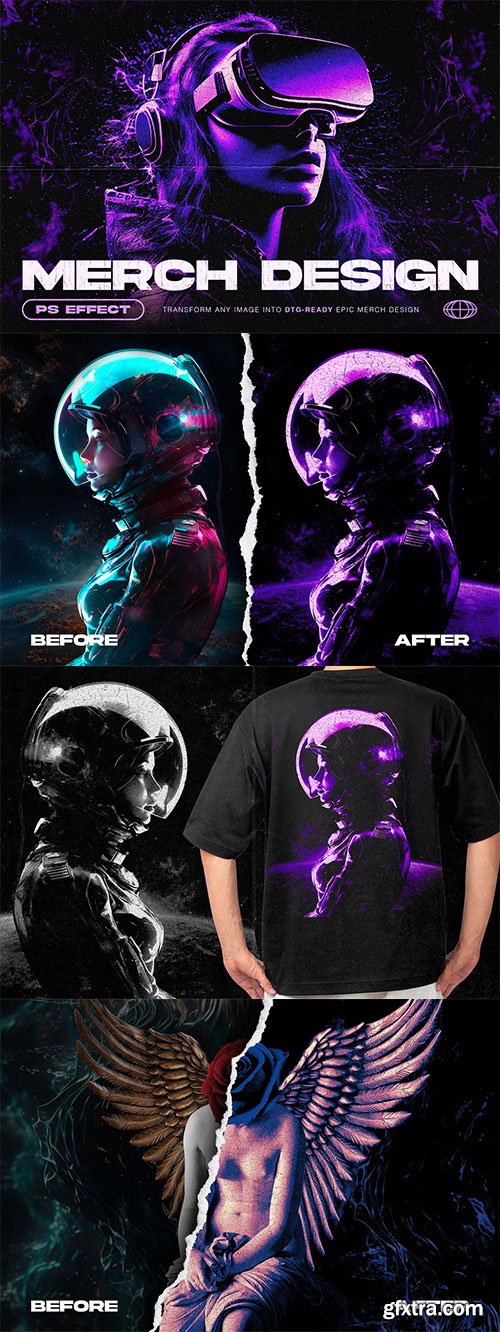 CreativeMarket - MERCH DESIGN EFFECT for Photoshop - 92055141