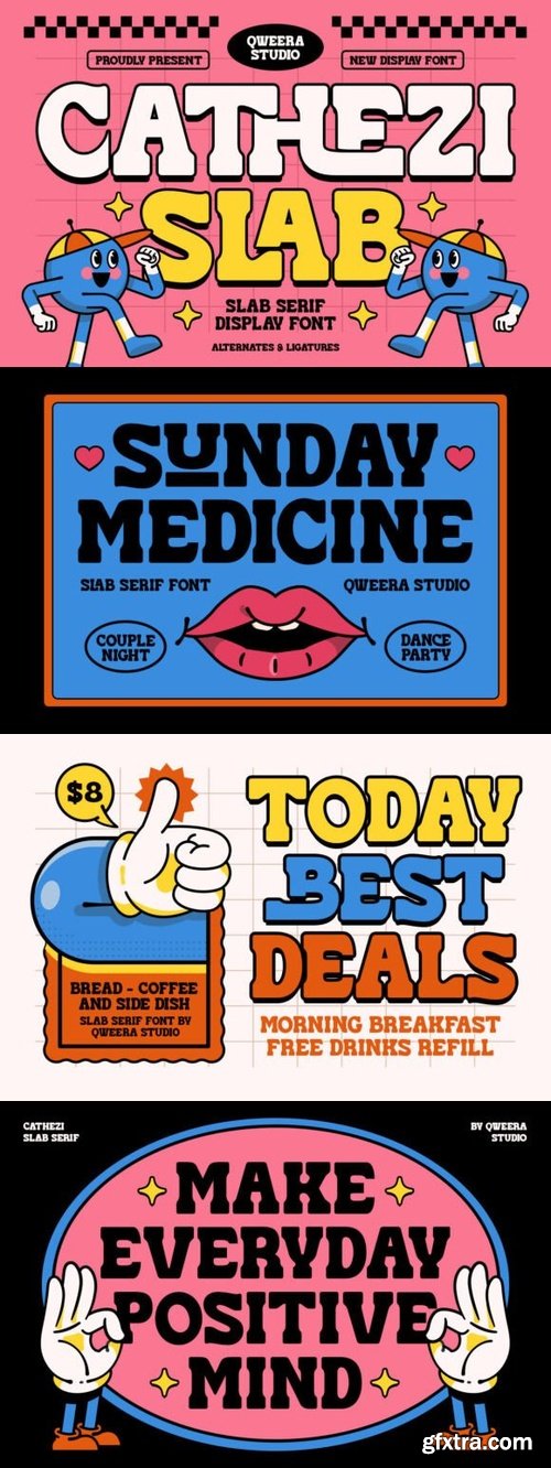 Creativemarket - Cathezi - Retro Slab Serif
