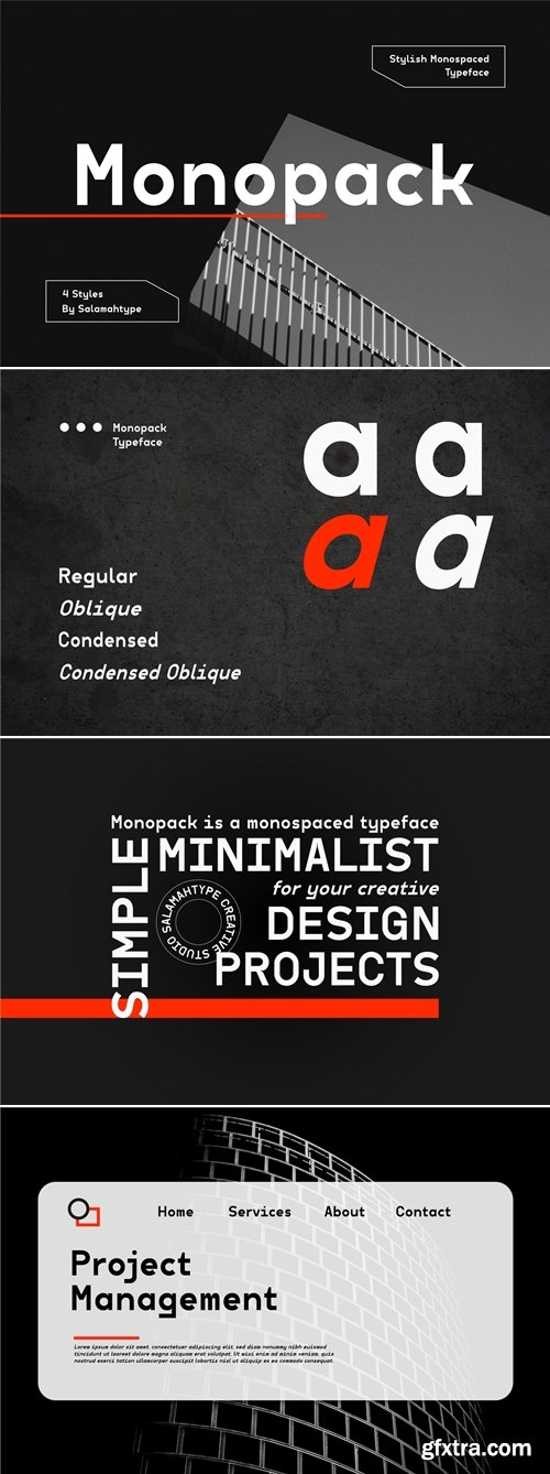 CreativeMarket - Monopack - Stylish Monospaced Font 291394757