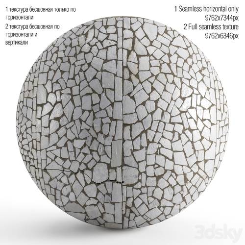 '3dsky Pro - Seamless mosaic texture from chipped tiles. PBR'