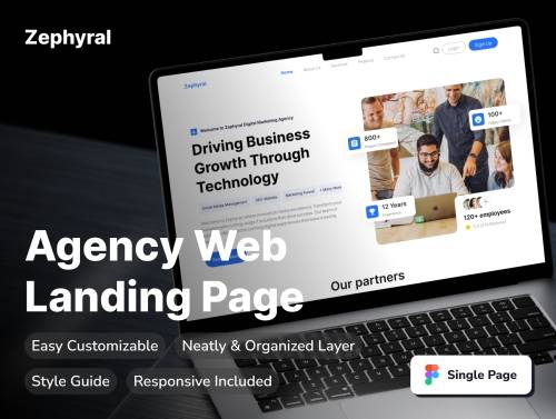 'Zephyral - Agency Web Landing Page Website Template'