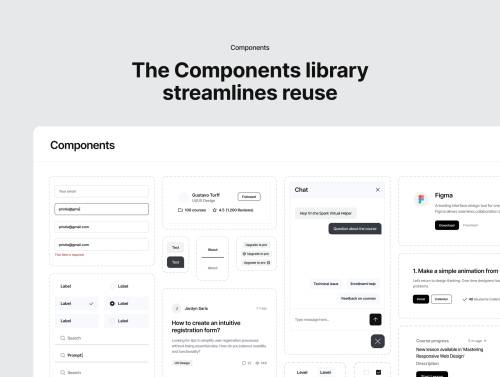 '86 responsive screens — Learning platform UI Kit'