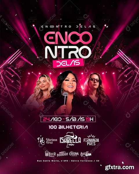 Designi - Flyer Encontro Delas Mariana Cruz Isabella Lima