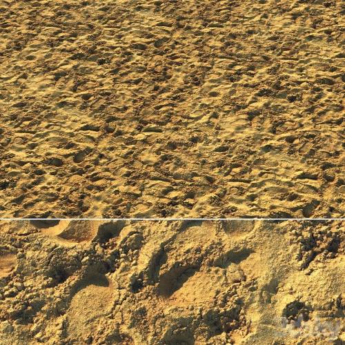 '3dsky Pro - Wet sand material with footprints' '3dsky Pro - Wet sand material with footprints'