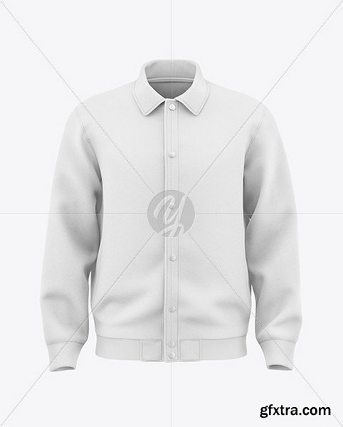 YellowImages - Men\'s Polo Bomber Jacket Mockup - Front View - 134976