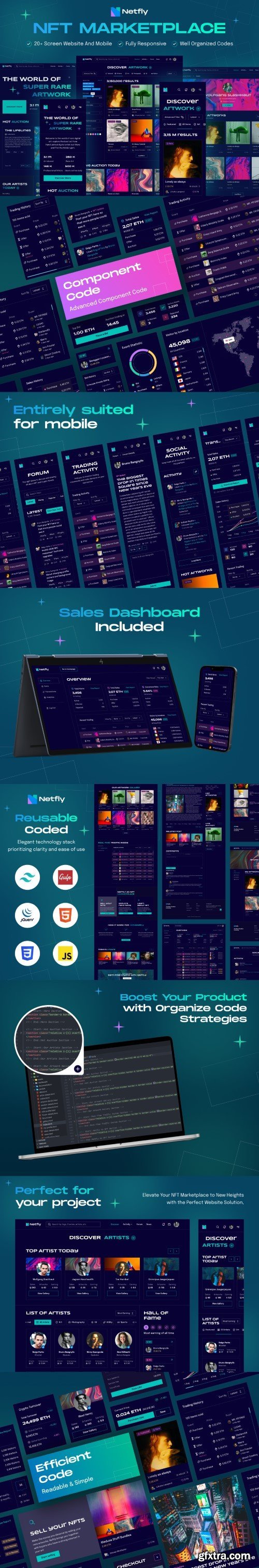Netfly - NFT Marketplace Web UI Design Kit
