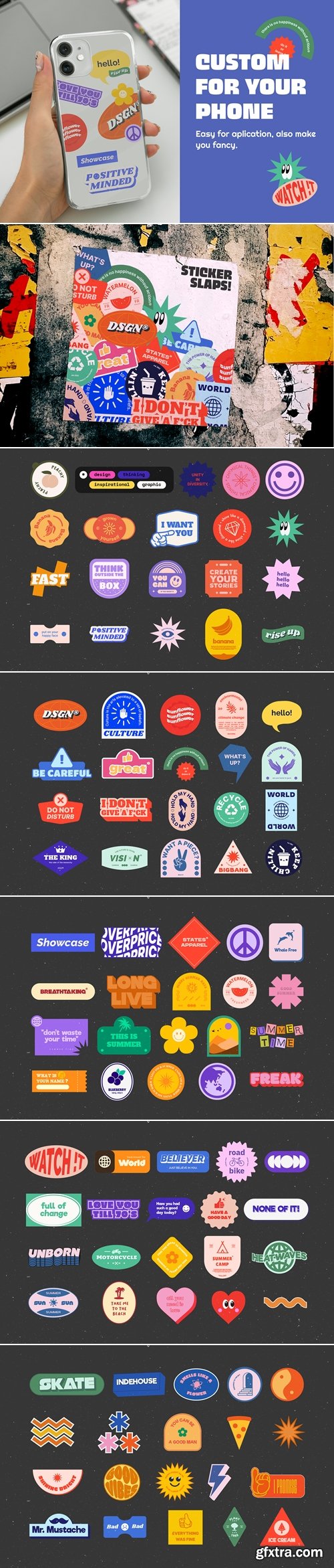 CreativeMarket - Y2K Sticker Pack 7009297