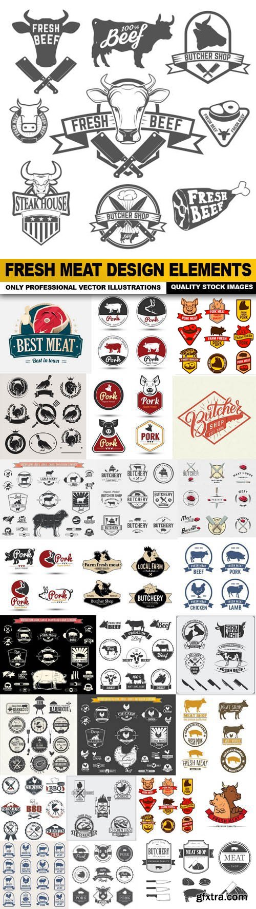 Fresh Meat Design Elements 25xEPS