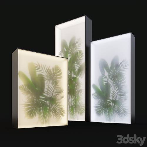 '3dsky Pro - Light box with tropical leaves' '3dsky Pro - Light box with tropical leaves'