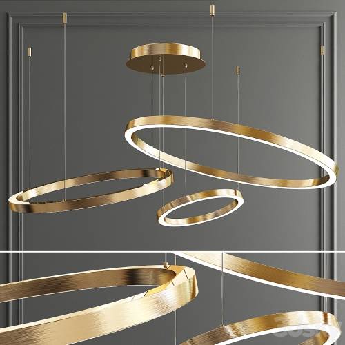 '3dsky Pro - Art Deco Ring Hoops Led Chandelier'