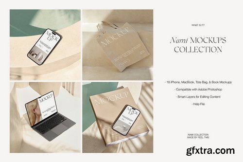 CreativeMarket - iPhone MacBook Tote Bag Book Mockups - 31381529