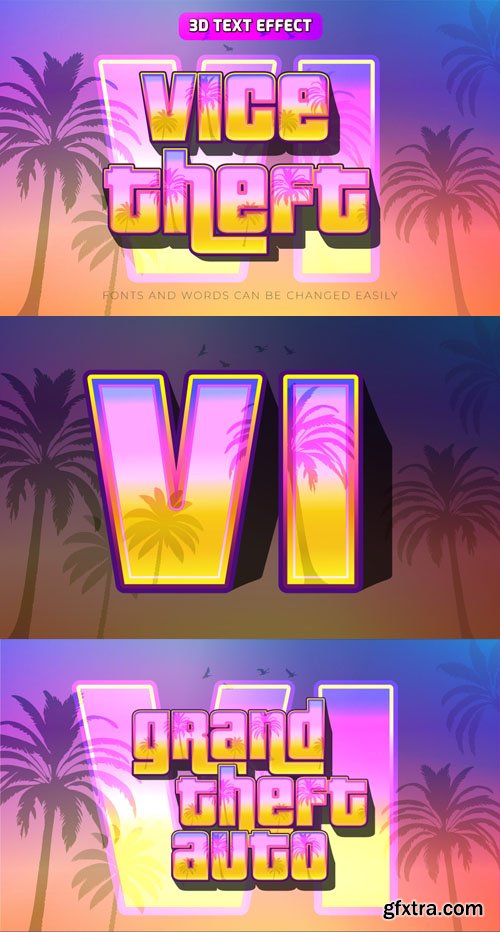 GTA Vice Theft - Editable Vector Text Effect