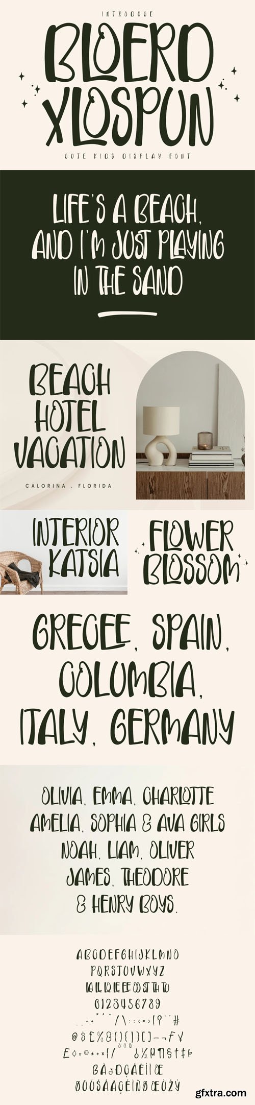 Bloerd Xlospun - Handmade Cute Kids Display Font