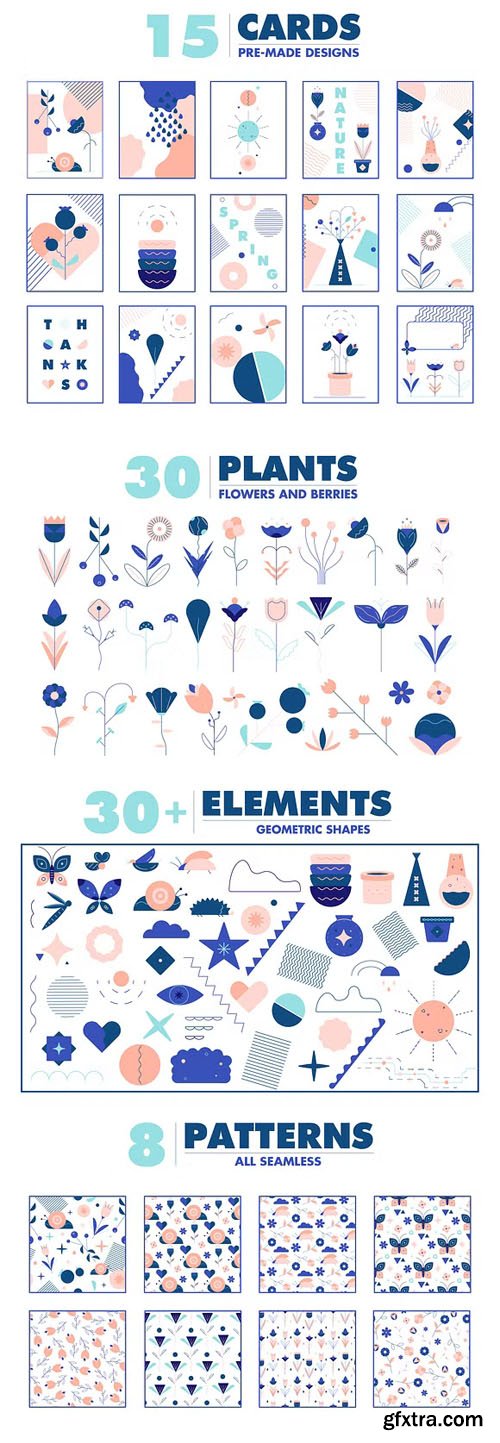 Spring Natural Geometric Set