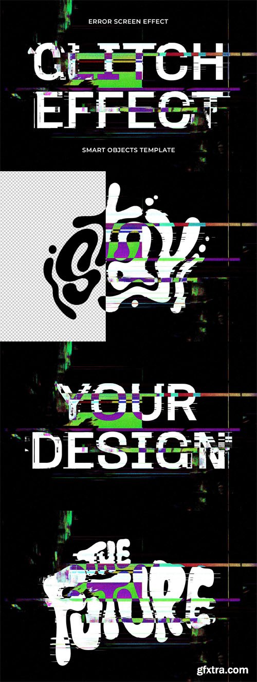 Error Screen - Glitch Text & Logo Effect for Photoshop