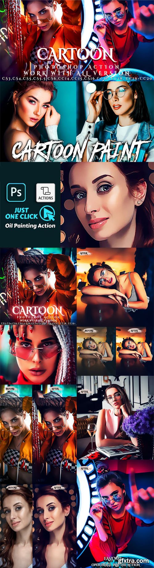 Cartoon Painting Actions for Photoshop