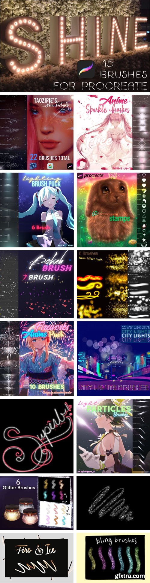 Magic Radiance & Glowing Light Brushes Pack for Procreate