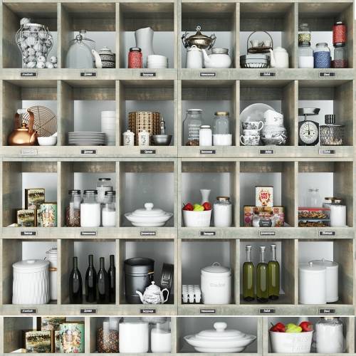 '3dsky Pro - Wardrobe with decor for the kitchen and kitchen utensils'