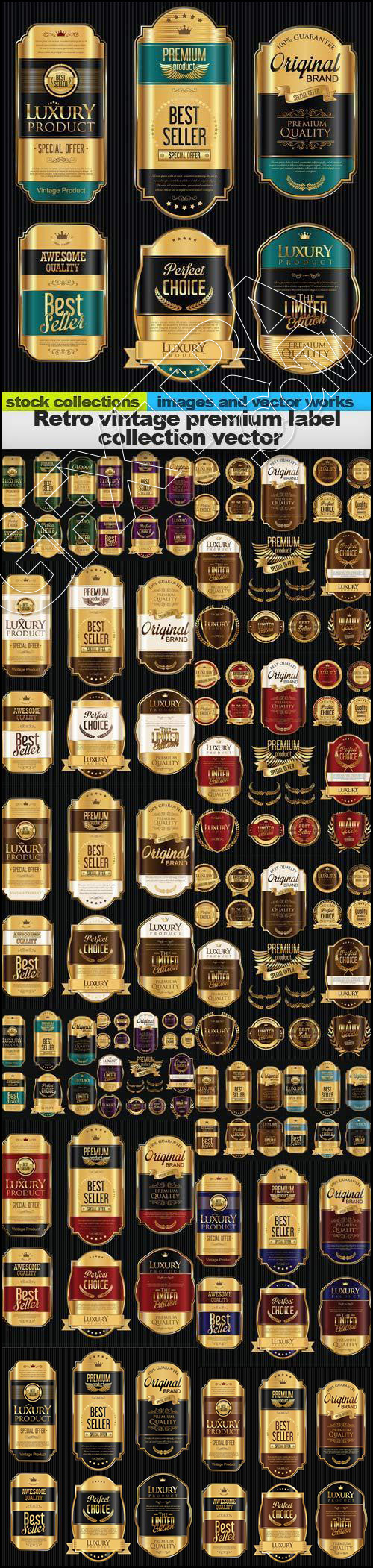 Retro Vintage Premium Label Collection 15xEPS Retro Vintage Premium Label Collection 15xEPS