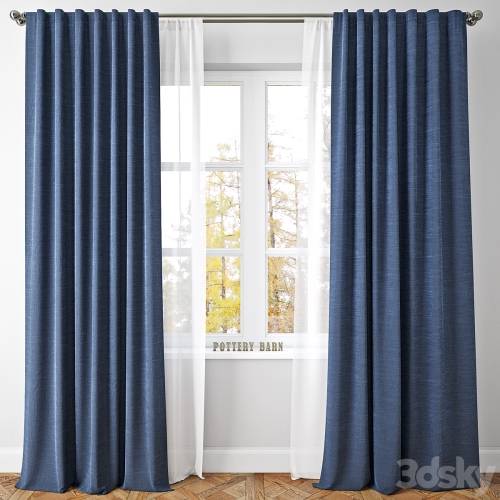 '3dsky Pro - EMERY LINENCOTTON DRAPE-Pottery Barn'