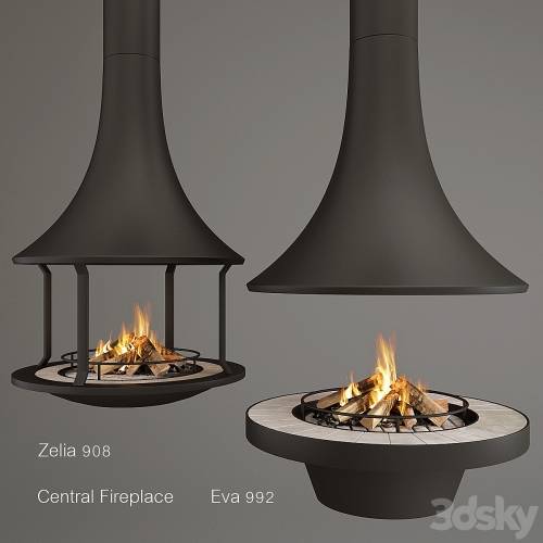 '3dsky Pro - Two Fireplaces Zelia 908 and Eva 992'