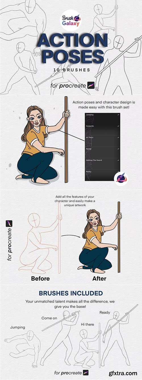 Brushgalaxy - Action Poses Brush Set