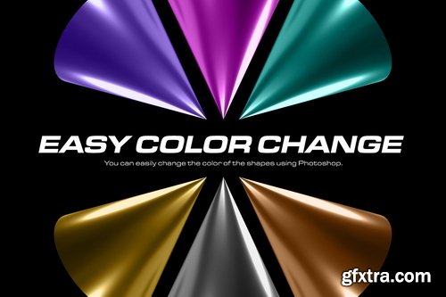 CreativeMarket - 3D Geometry Chrome 85 illustrations - 7415651