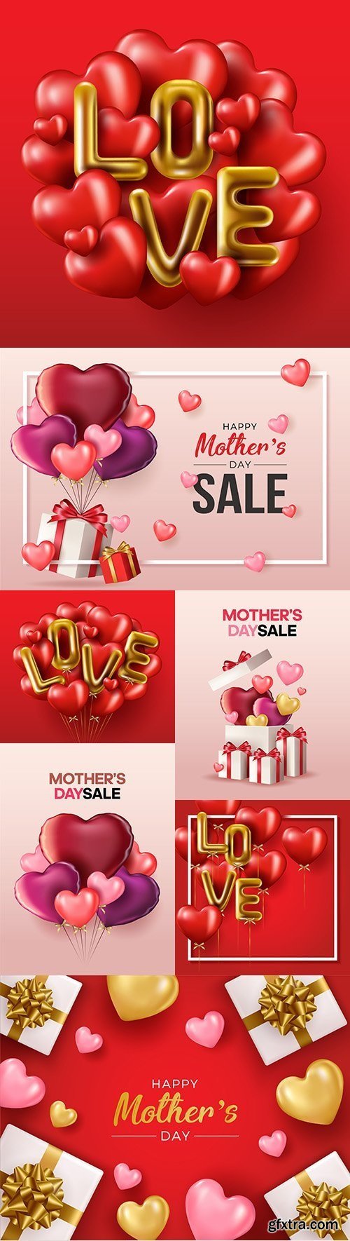 Happy Mother's Day Design Banner Templates 9xEPS