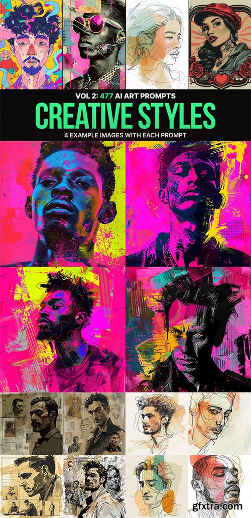 477 Midjourney Prompts for Creative Styles: Vol 2