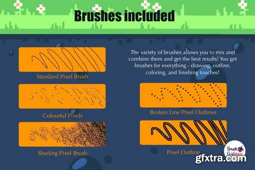 Brushgalaxy - Pixel Brush Pack For Procreate