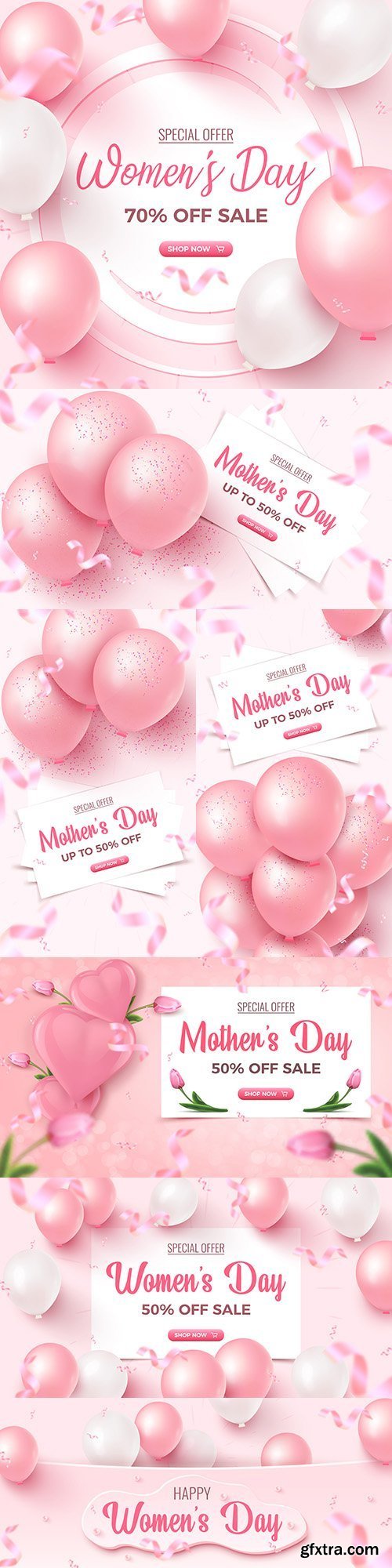 Mother's Day Special Offer Design Poster in Pink 7xEPS