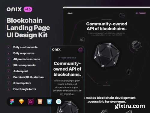 UI8 - Onix Blockchain Landing Page UI Design Kit