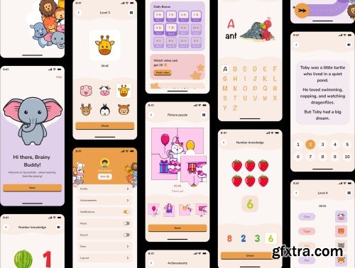 UI8 - Curio - Kids Learning Game Mobile App UI Kit