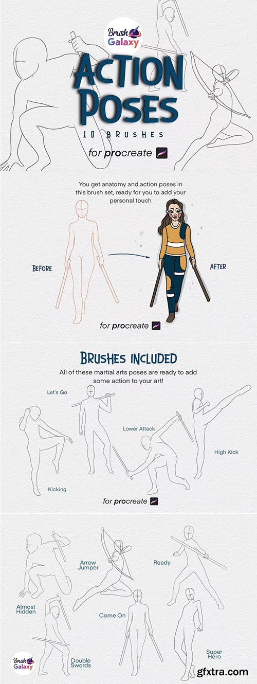 Brushgalaxy - Action Poses Brush Set Vol 2