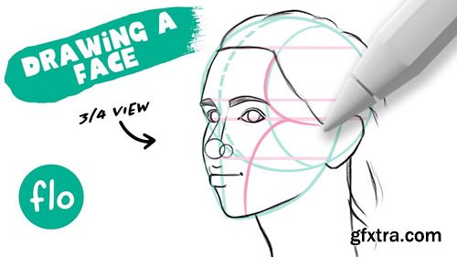 Artwithflo - Procreate Tutorial Drawing a Face - 3/4 view