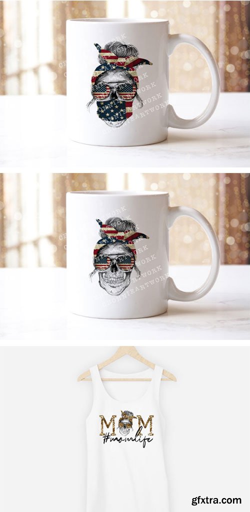 Mom's Life Skull Bundle 8xPNG