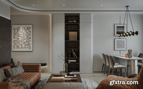 3ds Max Living Room Interior Scene