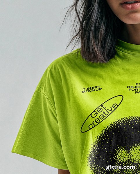 YellowImages - Woman Wearing T-Shirt and Beanie Mockup - 134967