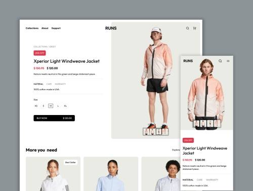 'RUNS - Ecommerce Framer Template'