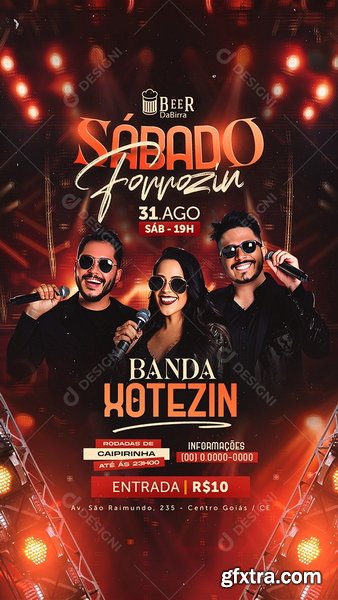 Designi - Story Flyer Sábado Forrozin Banda Hotezin Social Media PSD Editável