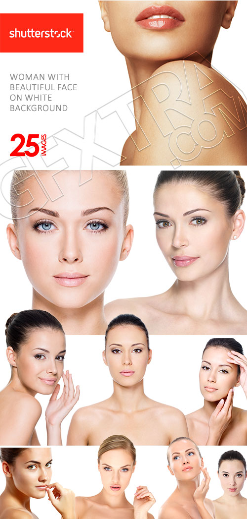 Woman with Beautiful Face on White Background 25xJPG Woman with Beautiful Face on White Background 25xJPG