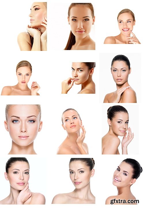 Woman with Beautiful Face on White Background 25xJPG Woman with Beautiful Face on White Background 25xJPG