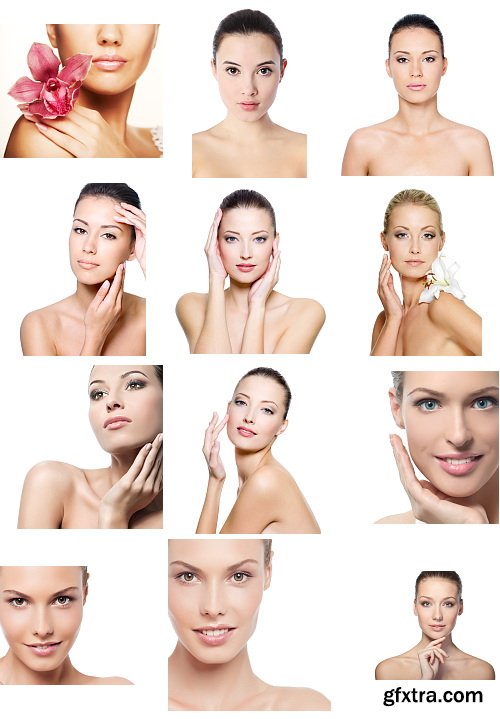 Woman with Beautiful Face on White Background 25xJPG Woman with Beautiful Face on White Background 25xJPG