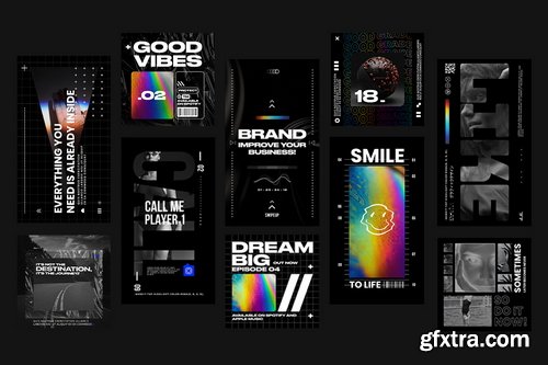 Pixflow - Brutalism Instagram Posts and Stories